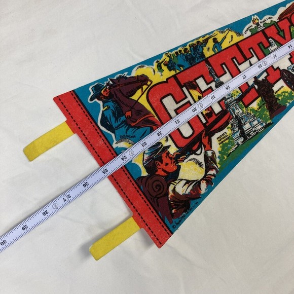 Vintage Gettysburg PA Pennant Felt Flag 25” PA Pennant￼ Beautiful Nice Detailed - Picture 12 of 12